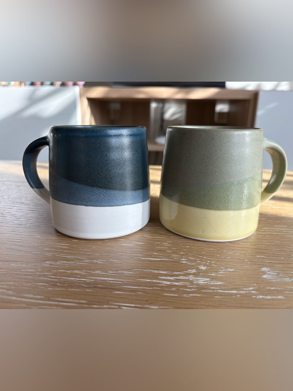 KINTO Mugs Bundle, 11 fl oz (320 ml), Navy x White and Green x Yellow